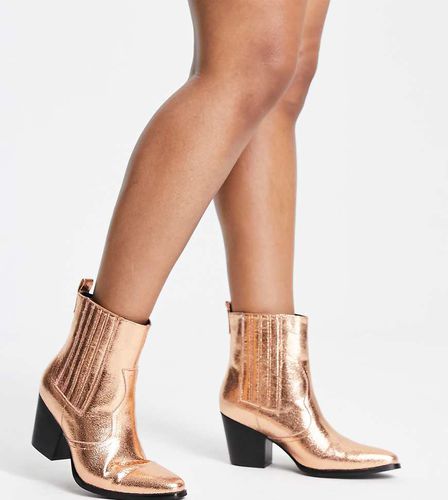 Bottines style western - Bronze - Exclusivité ASOS - Glamorous Wide Fit - Modalova