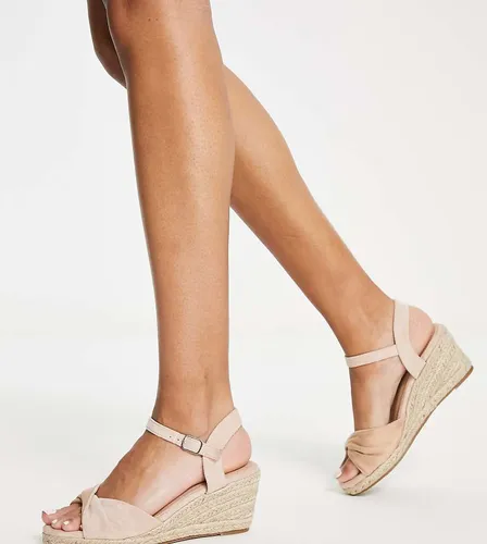 Espadrilles compensées mi-hautes - Beige - Glamorous Wide Fit - Modalova