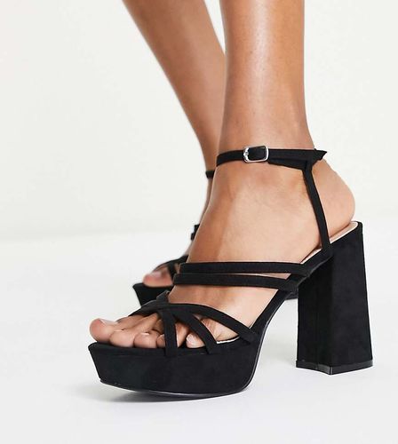 Sandales à talon et plateforme avec brides - Glamorous Wide Fit - Modalova