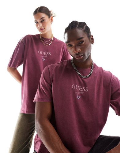 Originals - Baker - T-shirt unisexe avec logo imprimé - Bordeaux - Guess - Modalova