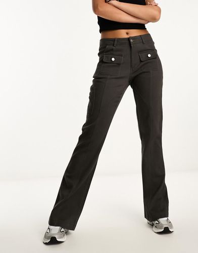 Pantalon cargo évasé - Anthracite - Daisy Street - Modalova