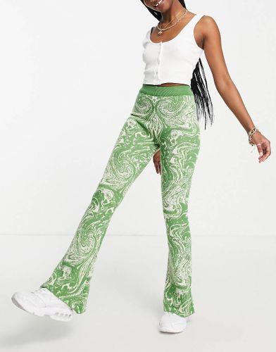 Pantalon évasé d'ensemble en maille à coupe décontractée effet marbré - Daisy Street - Modalova