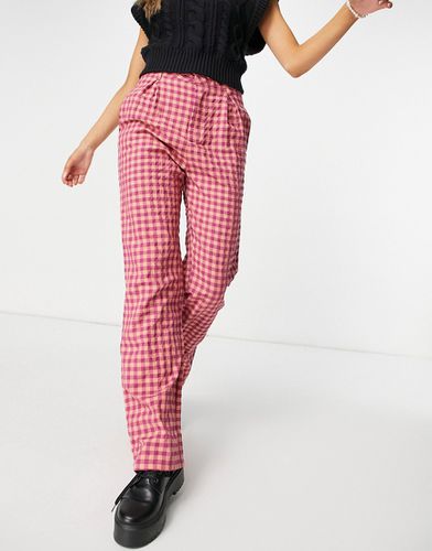 Pantalon large taille haute à carreaux vichy vintage - Daisy Street - Modalova