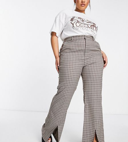 Pantalon droit avec ourlets fendus à carreaux vintage - Daisy Street Plus - Modalova