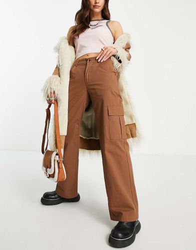 Y2K - Pantalon cargo délavé à taille basse - Chocolat - Daisy Street - Modalova