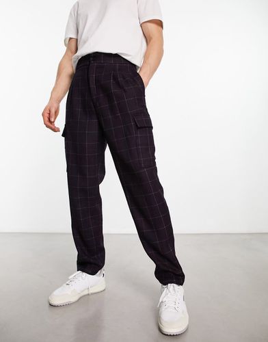 Pantalon cargo oversize à carreaux - Bordeaux - Devils Advocate - Modalova