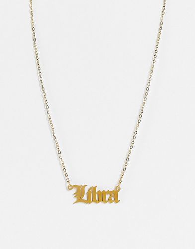 Collier en acier inoxydable à inscription Libra (signe du zodiaque Balance) - Designb London - Modalova