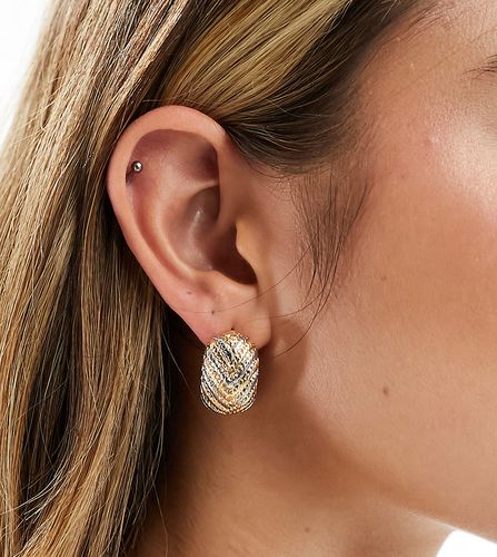 Boucles d'oreilles texturées vintage - Doré et argenté - Designb London - Modalova