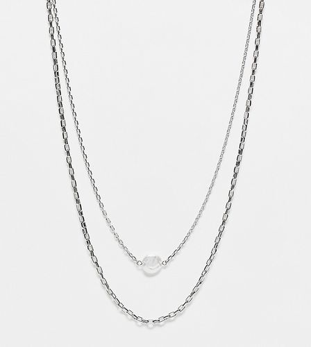 Lot de 2 colliers avec chaîne et pendentif perle - Designb London - Modalova