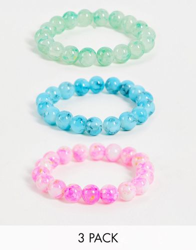Lot de 3 bracelets de perles et pierres en verre - Designb London - Modalova