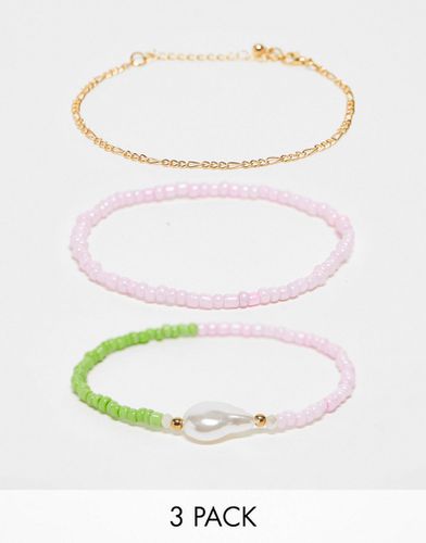 Lot de 3 bracelets de perles - Designb London - Modalova