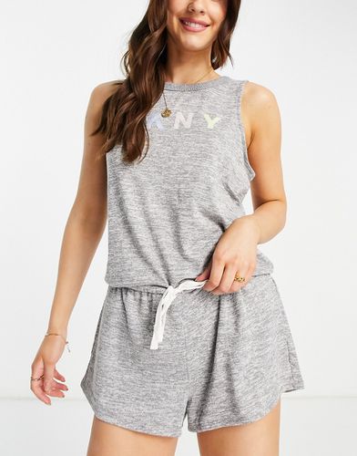 Sleepwear - Combishort de pyjama à logo - chiné - DKNY - Modalova