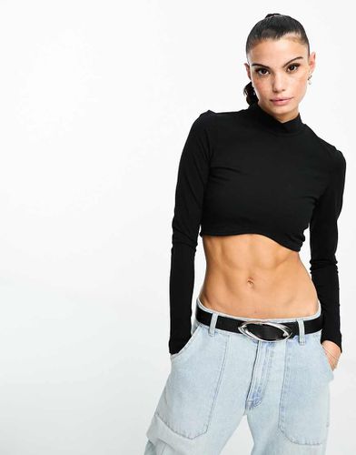 Lizzie - Crop top à col montant et manches longues - Dr Denim - Modalova