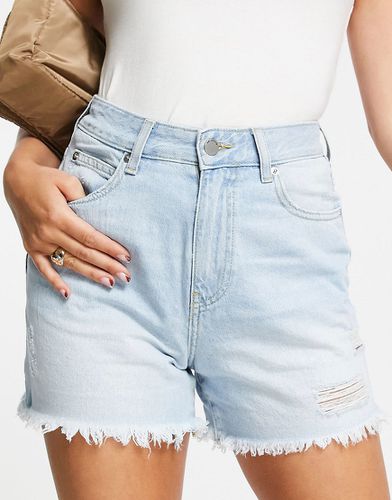 Plus - Nora Sky - Short mom en jean délavé à taille haute - Dr Denim - Modalova