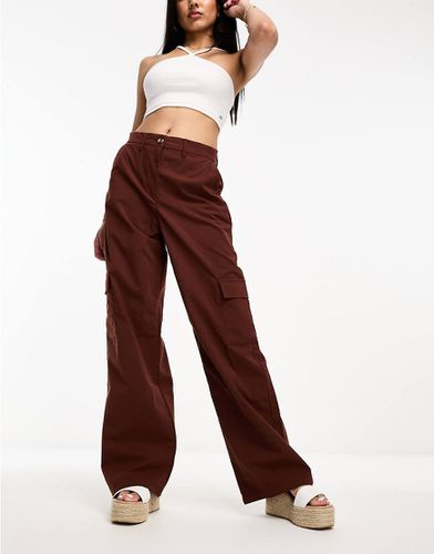 DTT - Del - Pantalon cargo à taille haute - Marron chocolat - Don't Think Twice - Modalova