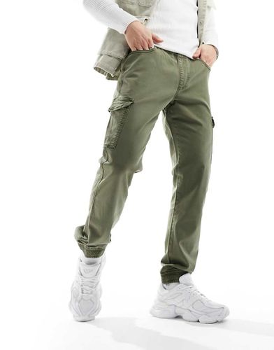 DTT - Pantalon cargo teint en pièce coupe slim resserré aux chevilles - Kaki - Don't Think Twice - Modalova