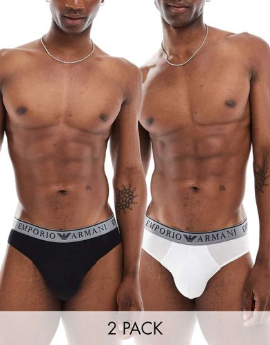 Emporio Armani - Bodywear - Lot de 2 slips à taille logo - /blanc - Armani Exchange - Modalova