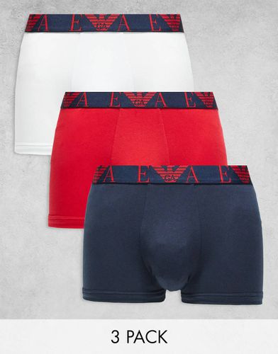 Emporio Armani - Bodywear - Lot de 3 boxers - Bleu marine , rouge et blanc - Armani Exchange - Modalova