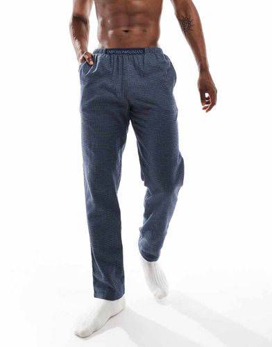 Emporio Armani - Bodywear - Pantalon de pyjama à taille contrastante avec logo en tissu brossé - à carreaux - Armani Exchange - Modalova