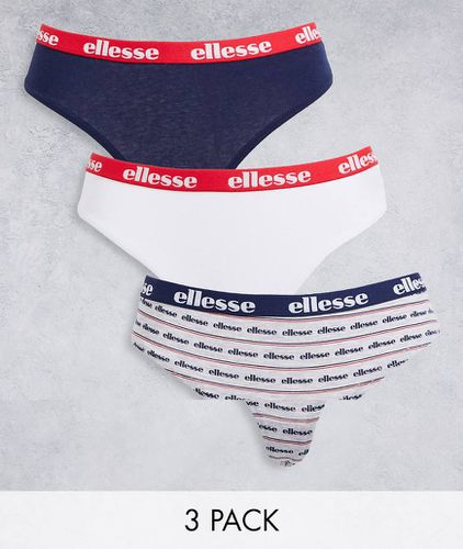 Lot de 3 strings à imprimé logos - , gris et blanc - Ellesse - Modalova