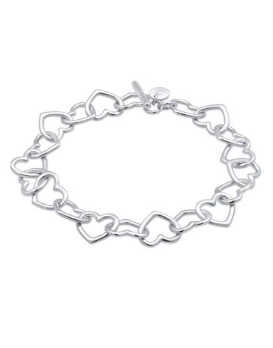 Bracelet à maillons caurs entrelacés et ajourés en argent massif 925 de qualité supérieure - Elli - Modalova