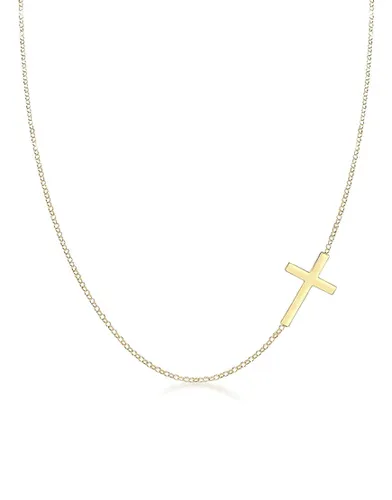 Collier en argent massif 925 plaqué or avec pendentif croix - Elli - Modalova