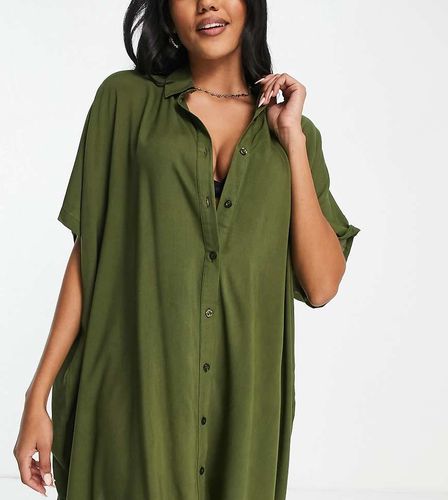 Esmee - Exclusivité - Chemise de plage oversize décontractée - Kaki - Esmée - Modalova