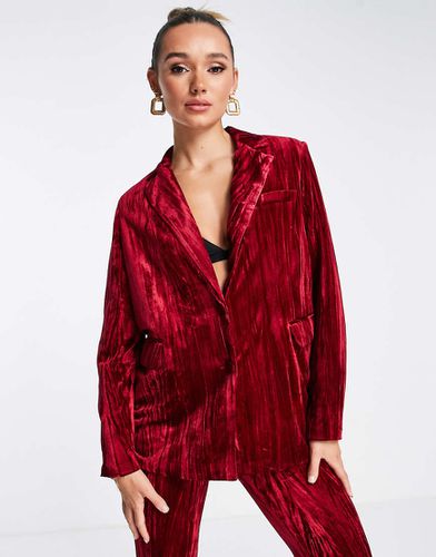 Blazer d'ensemble oversize en velours - rubis - Extro & Vert - Modalova