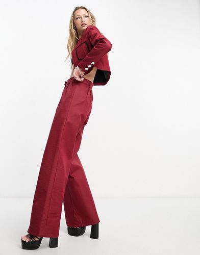 Pantalon ample d'ensemble en tissu de qualité supérieure à carreaux - et noir - Extro & Vert - Modalova