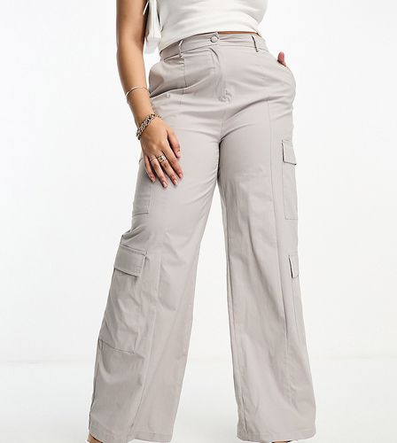 Pantalon cargo ample style années 90 - taupe - Extro & Vert Plus - Modalova