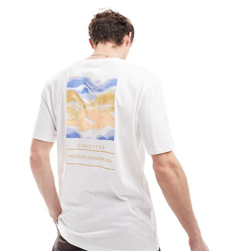 Exclusivité ASOS - - Barton Springs - T-shirt avec imprimé au dos - Pêche multicolore - Columbia - Modalova