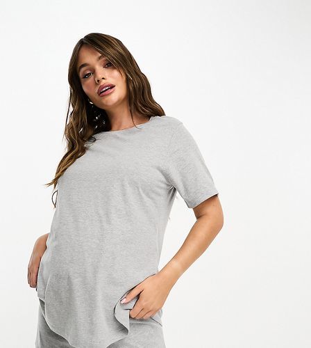 Exclusivité ASOS DESIGN Maternity - Mix and Match - T-shirt de pyjama d'allaitement en coton - chiné - Asos Maternity Nursing - Modalova