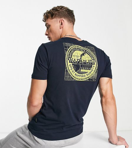 Exclusivité ASOS - - S-Edo - T-shirt imprimé au dos - marine - Napapijri - Modalova