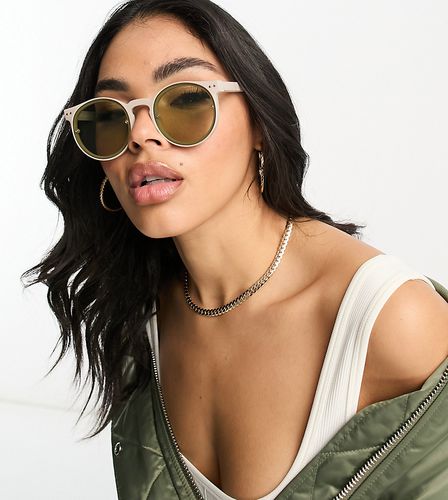 Exclusivité ASOS - - Post Punk - Lunettes de soleil rondes à verres olive - Sable - Spitfire - Modalova