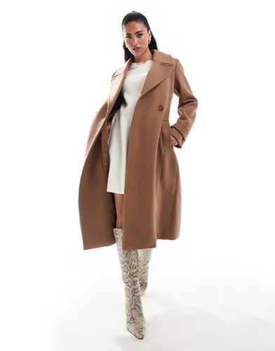 Manteau en laine avec ceinture - Camel doux - Forever New - Modalova