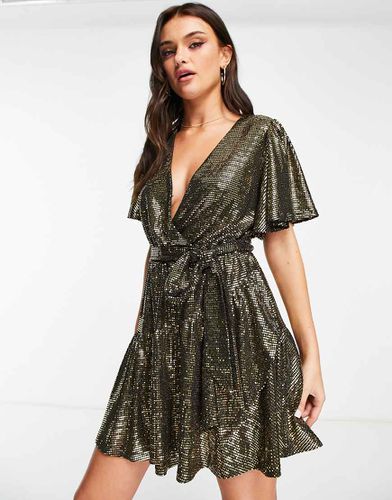 Robe courte cache-caur à sequins - Forever New - Modalova