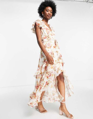 Robe longue à volants avec imprimé floral antique - Forever New - Modalova