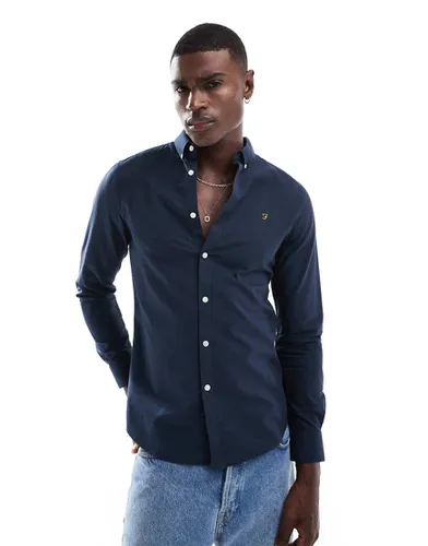 Brewer - Chemise Oxford coupe slim à manches longues - Farah - Modalova