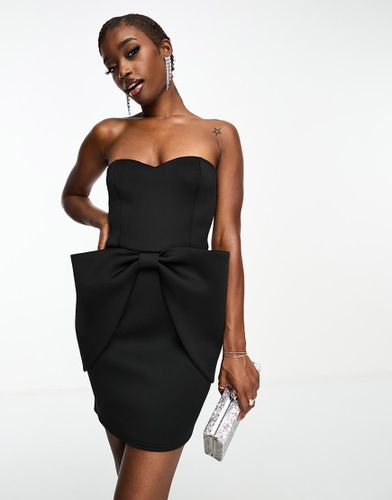 Robe bandeau courte en néoprène avec naud oversize - Fashionkilla - Modalova