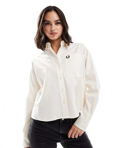 Chemise courte oversize en sergé brossé - cassé - Fred Perry - Modalova