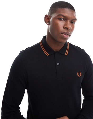 Polo manches longues à double liseré - Fred Perry - Modalova