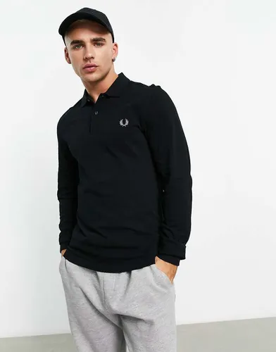 Polo uni à manches longues - Noir - Fred Perry - Modalova