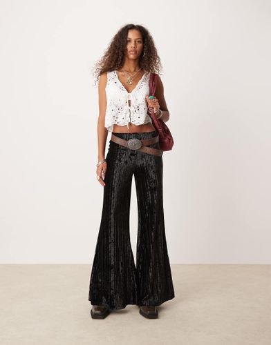 Pantalon pliss ample en velours froiss - Free People - Modalova