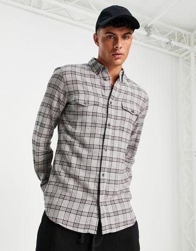 Chemise manches longues en flanelle à carreaux avec 2 poches - clair - French Connection - Modalova