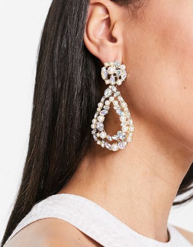 Boucles d'oreilles tendance avec perles et cristaux - French Connection - Modalova