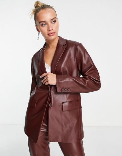 Blazer d'ensemble décontracté en PU - Chocolat - French Connection - Modalova