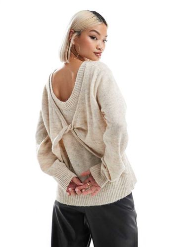 Pull en maille torsadée dans le dos - Taupe chiné - French Connection - Modalova