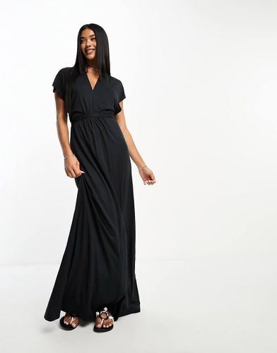 Robe longue en jersey à col V - Noir - French Connection - Modalova