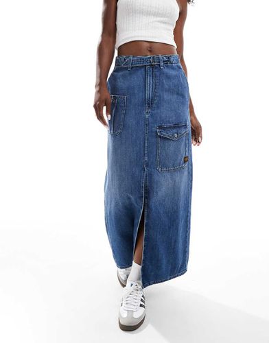 G-Star - Jupe longue en jean style cargo avec poches - moyen délavé - Gstar - Modalova