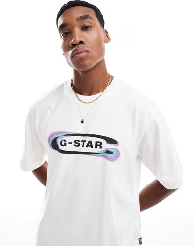 G-Star - T-shirt oversize avec logo rétro imprimé effet dégradé - Gstar - Modalova